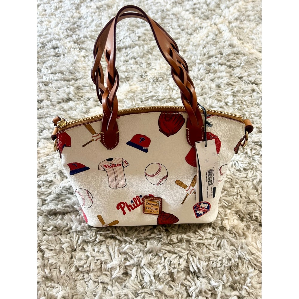 Dooney & Bourke Philadelphia Phillies MLB Satchel Small Celeste Bag in White